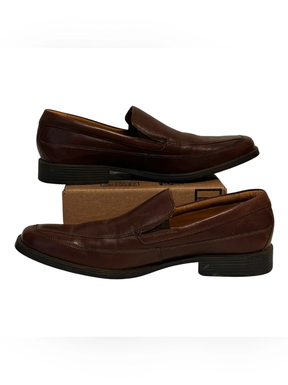 Clarks Tilden Free Shoes Mens Size 12 Brown Slip On Dress Oxford